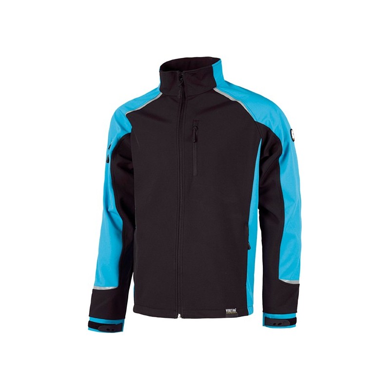CHAQUETA WORKSHELL S9498 NGR/AZUL T-M
