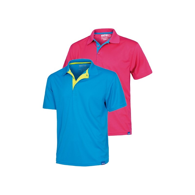 POLO M/CORTA S6520 TURQUESA/AMARILLO T-S