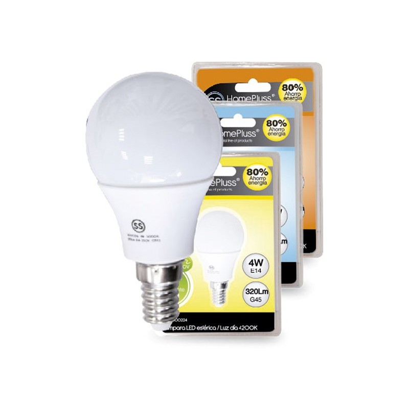LAMPARA ESFERICA LED E14 4W 6000K