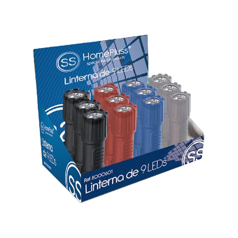 LINTERNA PLASTICA 9LEDS C/PILAS INCLUIDA