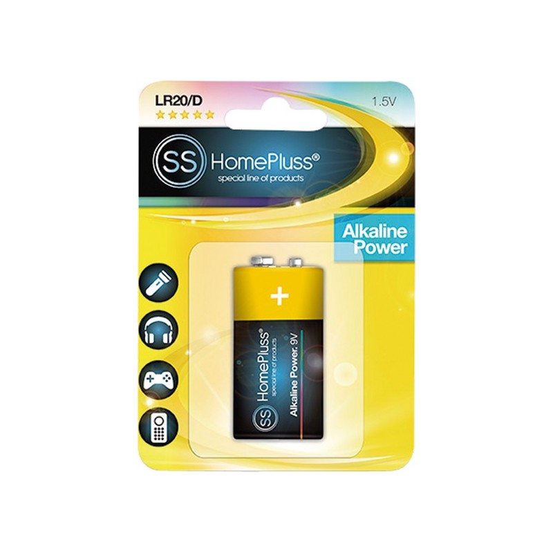 PILA ALKALINA HOMEPLUSS 6LR61 9V BL(1)