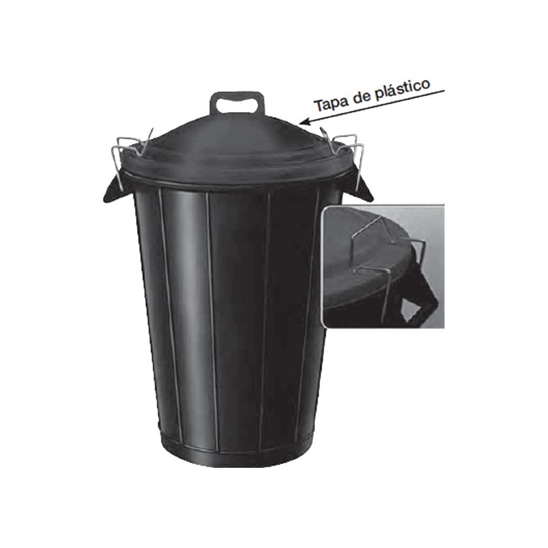 CUBO COMUNAL Nº7 90L GOMA NEGRO SIN TAPA
