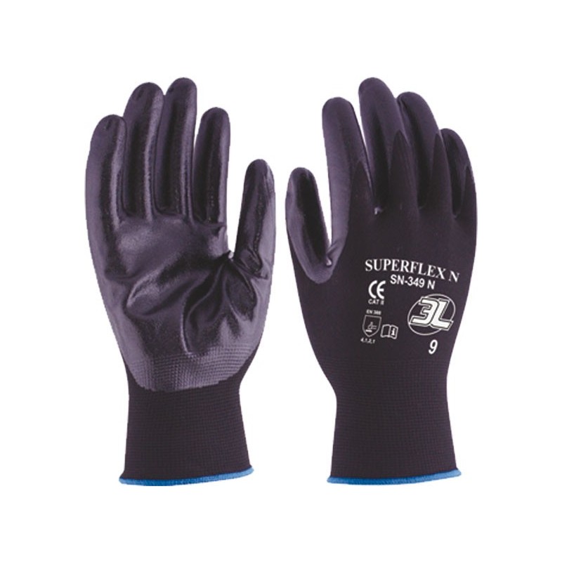GUANTE NYLON NITR.SUPERFLEX N SN349N T10