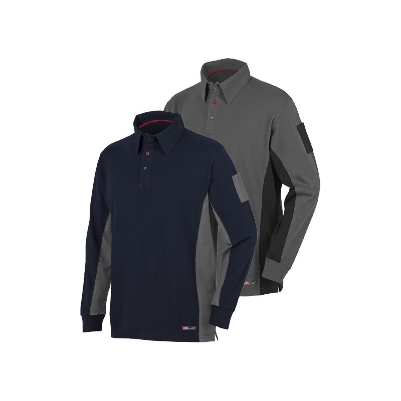 POLO STRETCH M/LARGA GRIS/NGR.8173 T-XL
