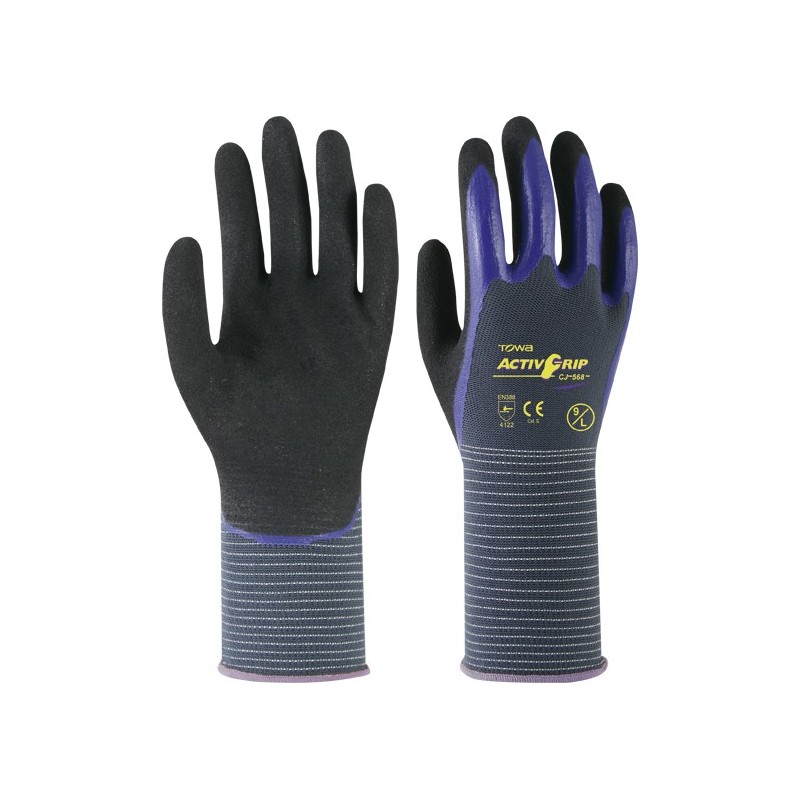 GUANTE NYLON ACTIVGRIP CJ568 T-9 GR/AZ