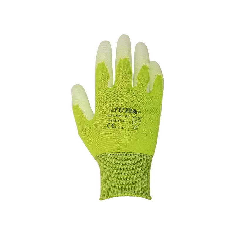 GUANTE NYLON/PU HGWTKE04 T-XL VERDE/BCO