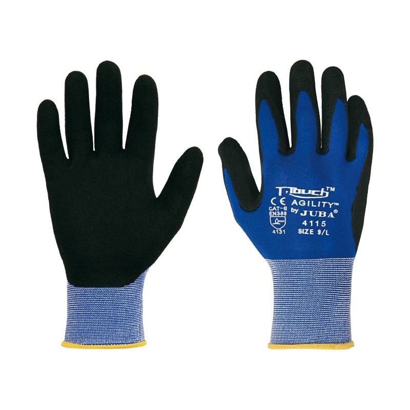 GUANTE NYLON/NITRILO PU H4115 T-10 AZ/NG