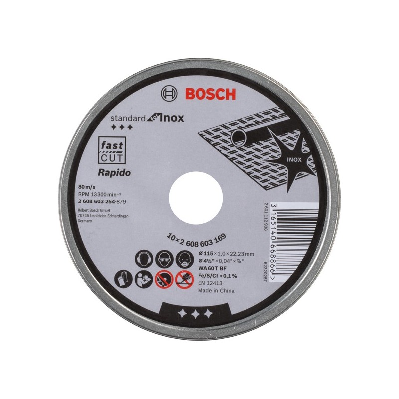 DISCO ABRAS.115X1,0x22,23MM INOX LATA10