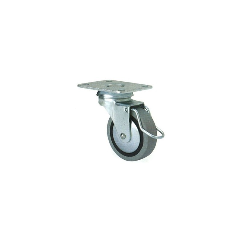 RUEDA 1/0400 S.B A¸ 60 FRENO GOMA GRIS