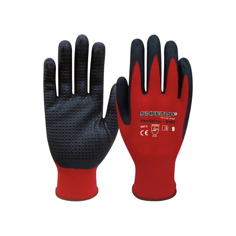 GUANTE FIT-O-LITE NITRILO G101 T-07 ROJO