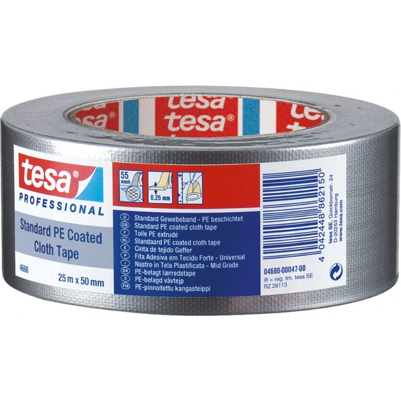 CINTA AMER.GAFFER 04688-25MX50MM PLATA
